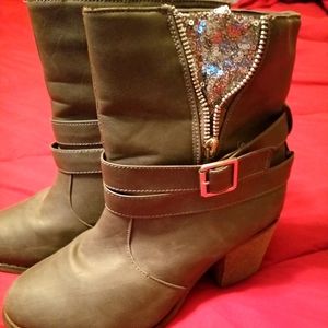 Glitter ankle boots